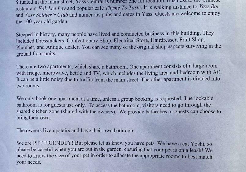 Yass Central Bed & Breakfast