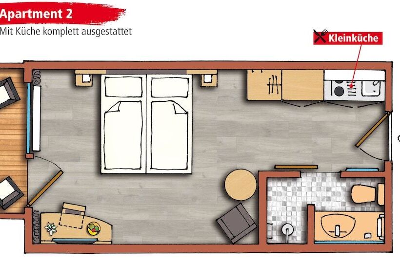 酒店 Kemnater Hof Apartments