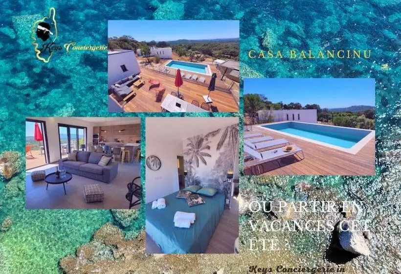 Casa Balancinu Vue Panoramique Sur Montagne Et Mer Piscine Privée
