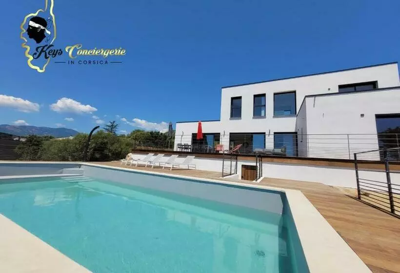 Casa Balancinu Vue Panoramique Sur Montagne Et Mer Piscine Privée