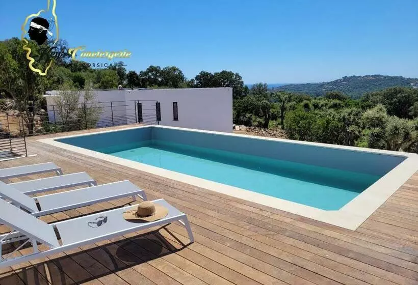 Casa Balancinu Vue Panoramique Sur Montagne Et Mer Piscine Privée