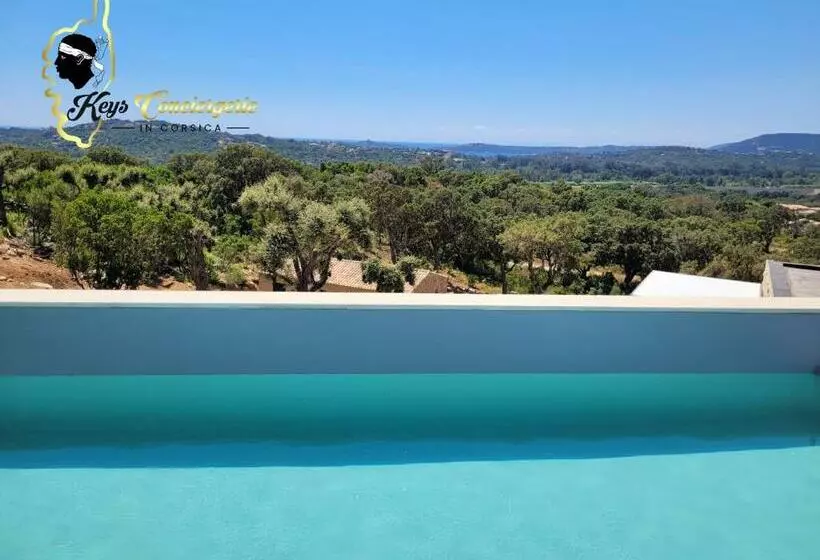 Casa Balancinu Vue Panoramique Sur Montagne Et Mer Piscine Privée