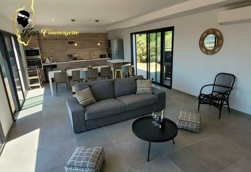 Casa Balancinu Vue Panoramique Sur Montagne Et Mer Piscine Privée