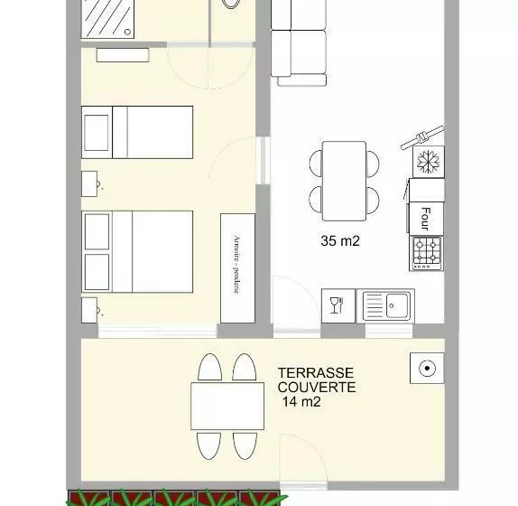 Rdc De Villa De 35 M2   400 M Plage