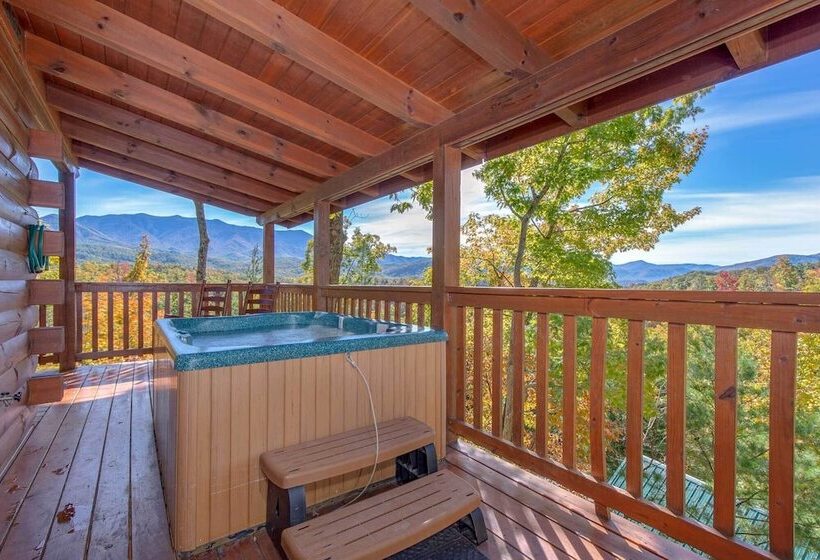 Breathtaking View  Cabin W/ Game Room & Hot Tub!