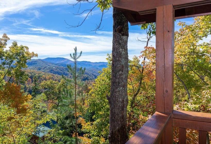 Breathtaking View  Cabin W/ Game Room & Hot Tub!