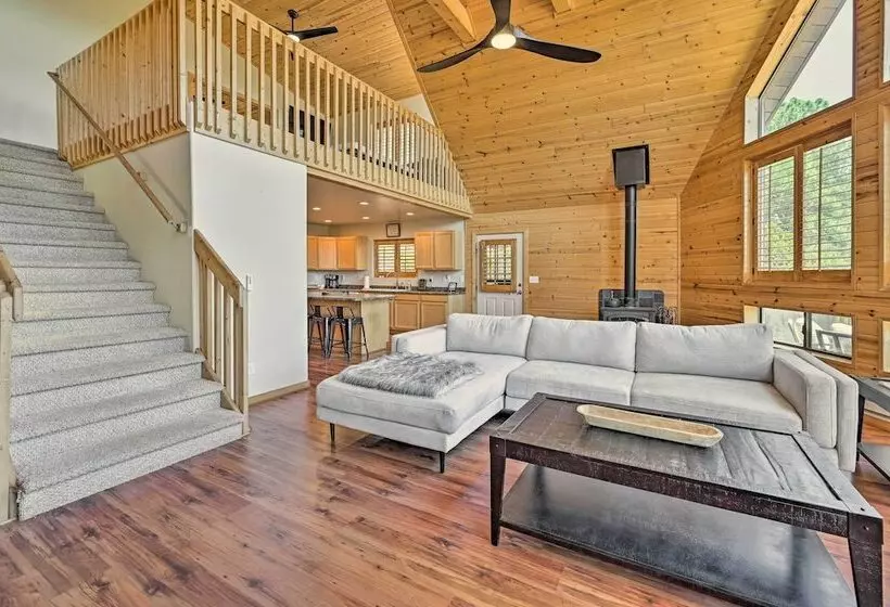 Chalet Style Pine Cabin W/ Wraparound Deck & Views