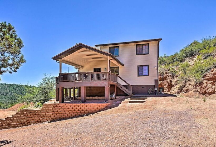 Chalet Style Pine Cabin W/ Wraparound Deck & Views