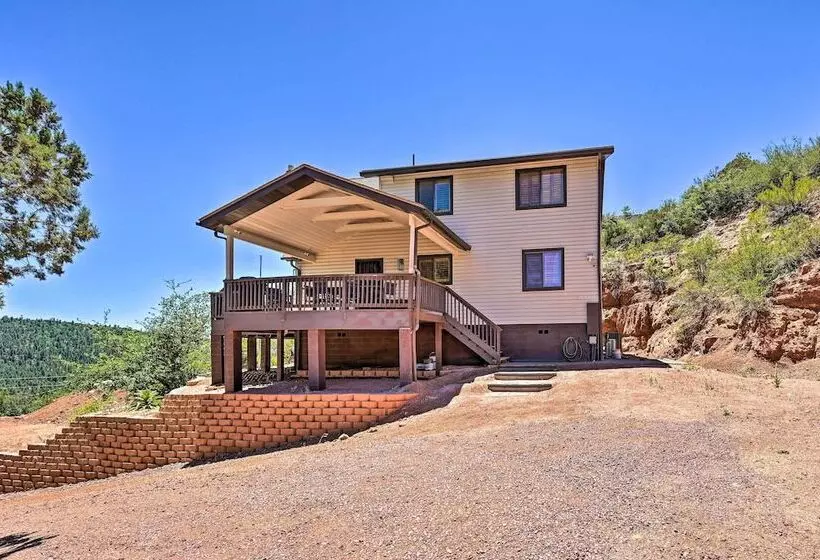 Chalet Style Pine Cabin W/ Wraparound Deck & Views