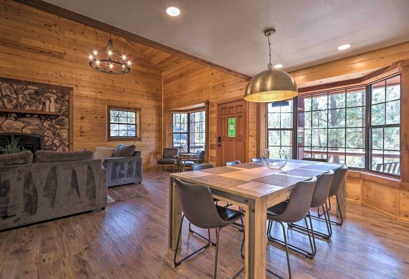 Deck, Games & Fire Pit: Modern Pine Cabin!