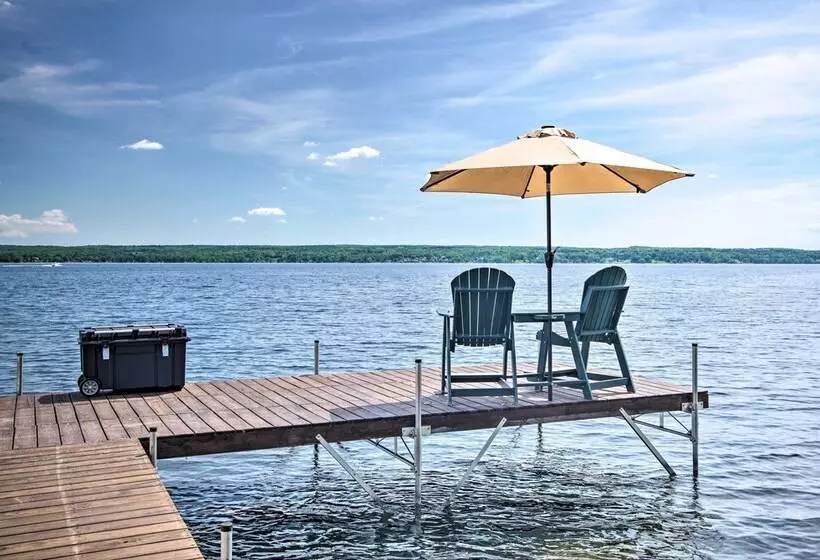 Lakefront Mayville Cottage W/ Dock & Grill!