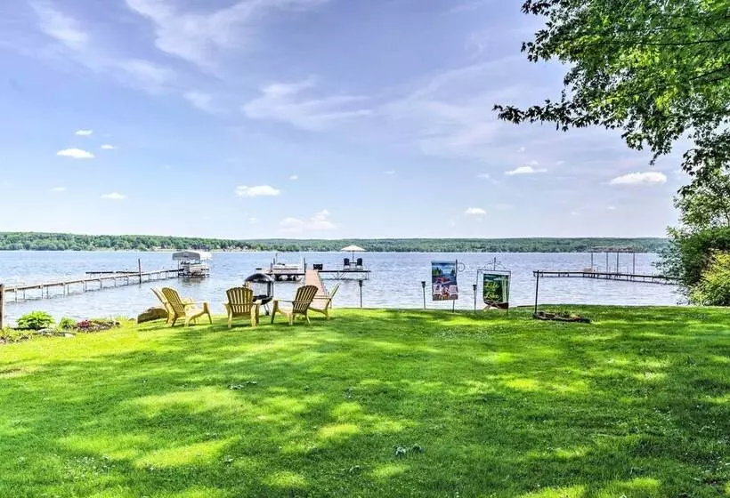 Lakefront Mayville Cottage W/ Dock & Grill!