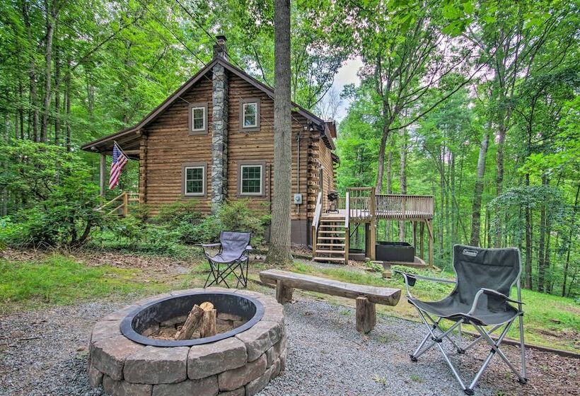 Log Cabin In The Woods W/ Deck, Game Room, Hot Tub