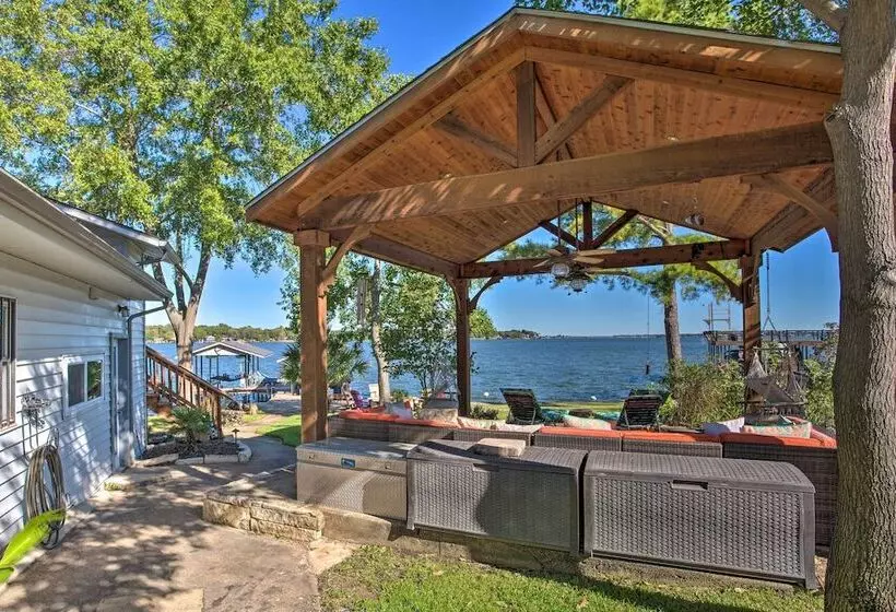 Dock & Fire Pit: Waterfront Cedar Creek Lake Home
