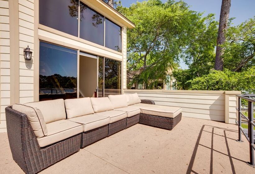 Lakefront Montgomery Home: Boat Cleats & Game Room