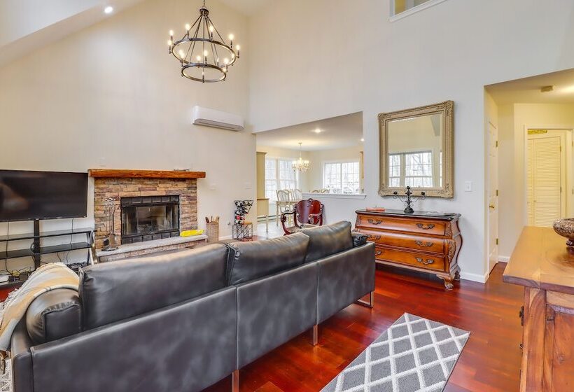 Large Deck & Fire Pit: Secluded Pocono Lake Home