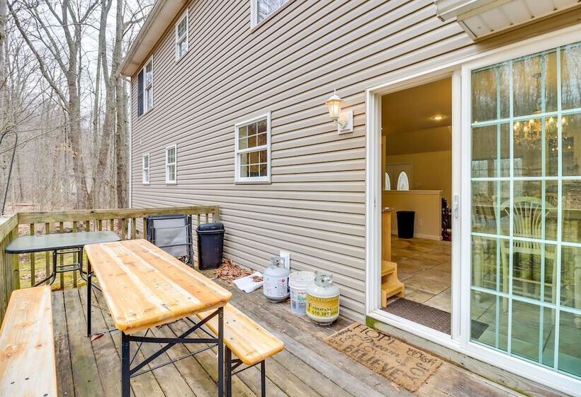 Large Deck & Fire Pit: Secluded Pocono Lake Home