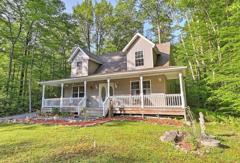 Large Deck & Fire Pit: Secluded Pocono Lake Home