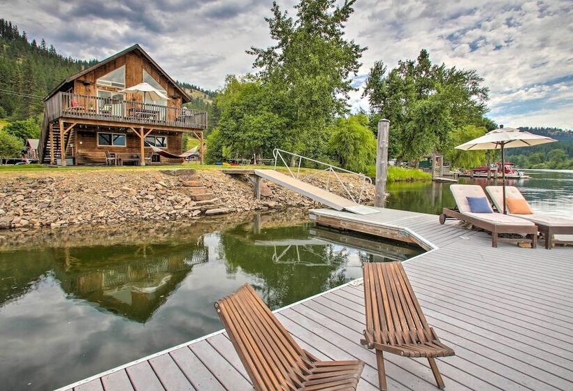 Waterfront Cabin W/ 2 Boat Docks & Mtn Views!