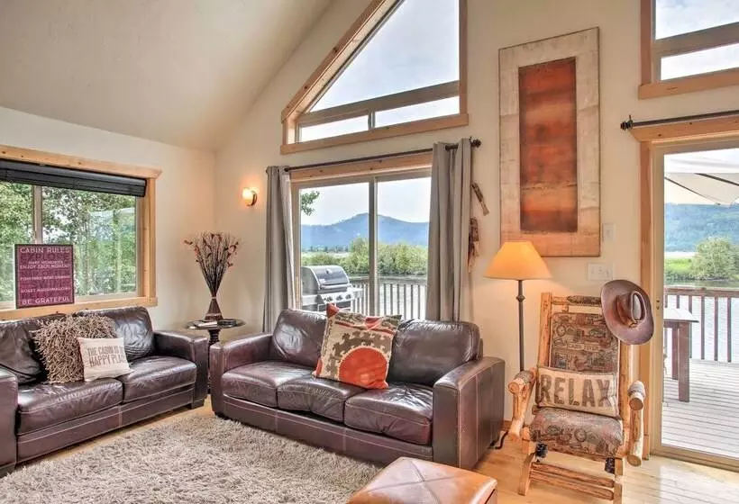 Waterfront Cabin W/ 2 Boat Docks & Mtn Views!