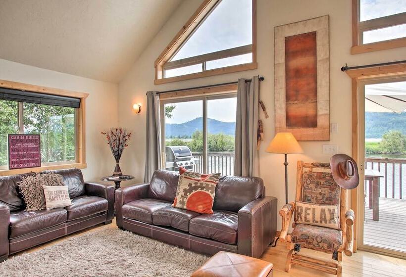 Waterfront Cabin W/ 2 Boat Docks & Mtn Views!