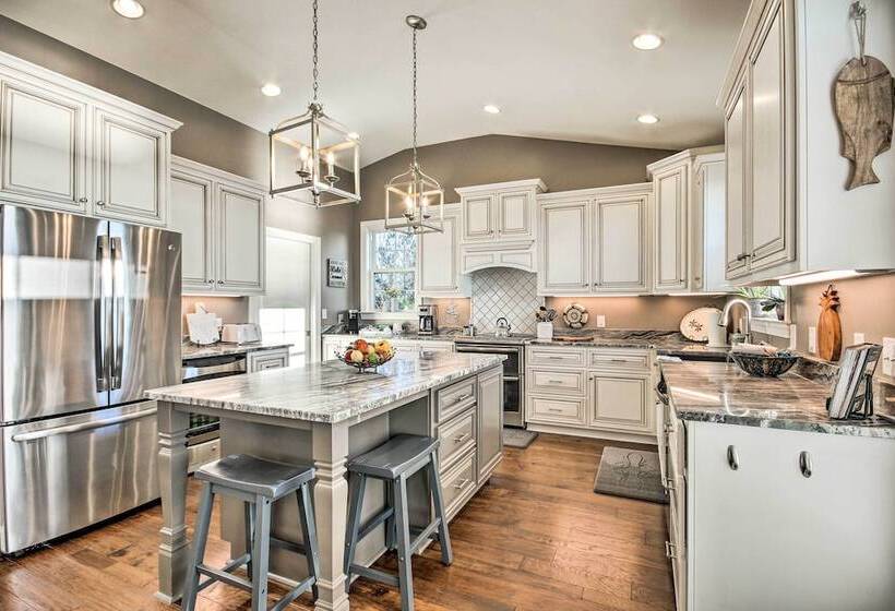 Elegant Lakefront Gem W/ Dock + Sunset Views!