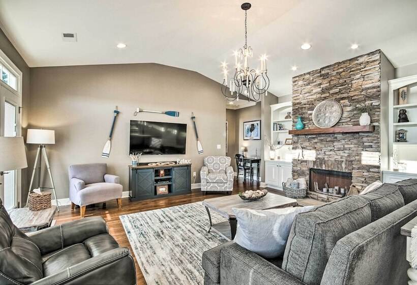 Elegant Lakefront Gem W/ Dock + Sunset Views!