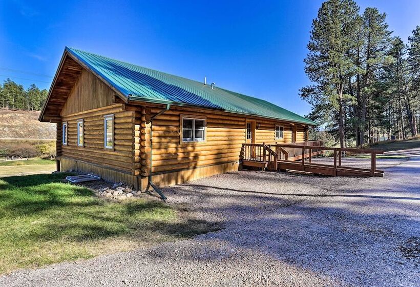 Hill City Log Cabin W/ On Site Trout Fishing!