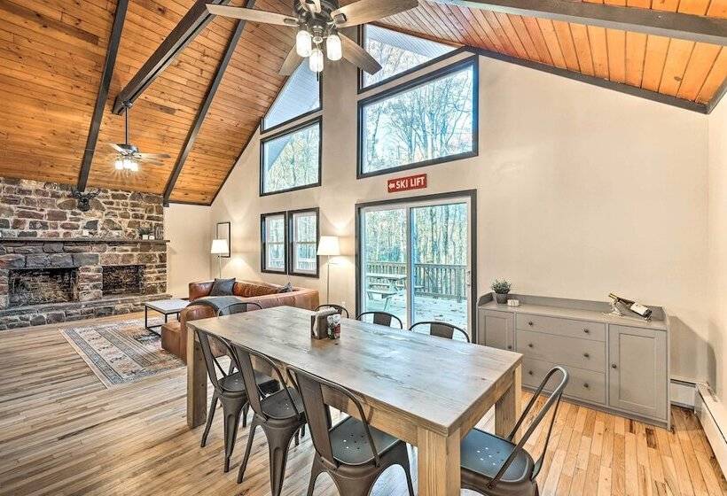 Game Room, Fire Pit & Deck: Spacious Poconos Home!