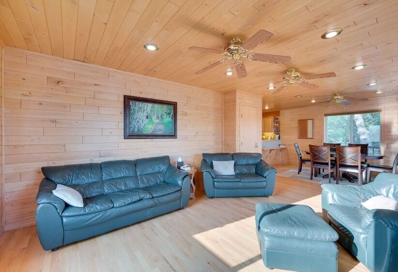 Lakefront Birchwood House W/ Deck + Fire Pit!