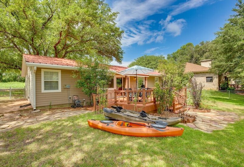 Deck, Grill & Fire Pit: Waterfront Texas Retreat