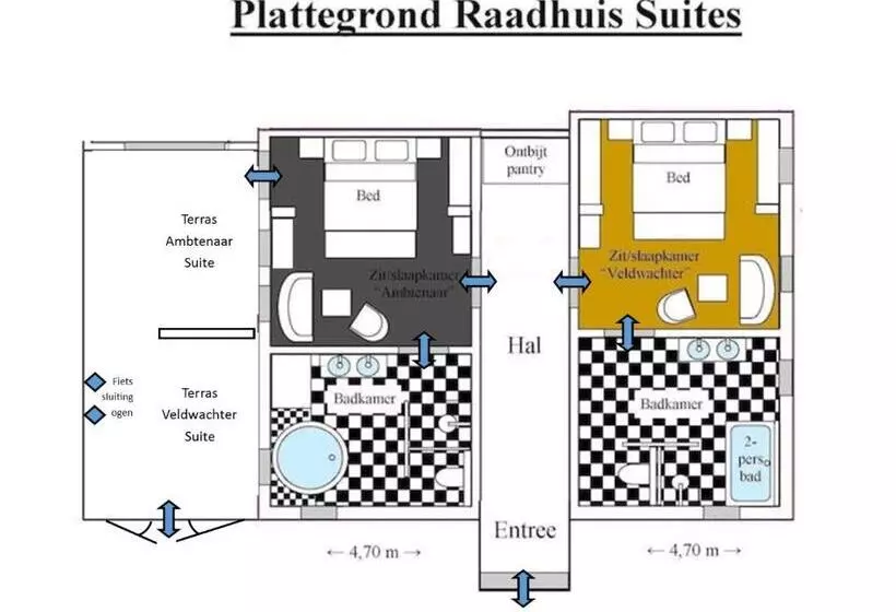 ベッドアンドブレックファースト Raadhuis Dinther Suites