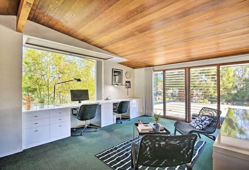 Chic Mid Century La Home W/ Hot Tub & Office