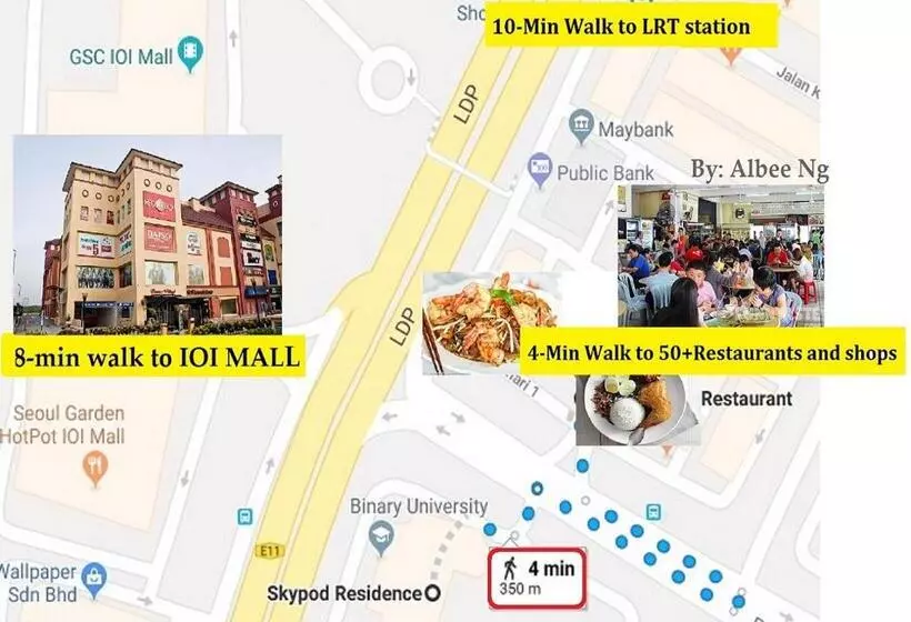 Puchong Skypod Residence, 1 5 Pax With Balcony Unit, Walking Distance To Ioi Mall, 10min Drive To Su