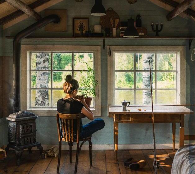 膳宿费 Cabin By Byske River Surrounded By The Forest