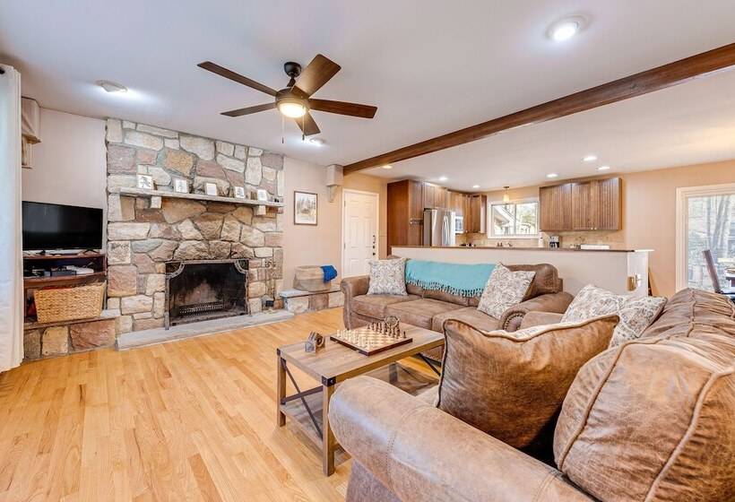 Game Room & Fire Pit: Chic Pocono Pines Home!