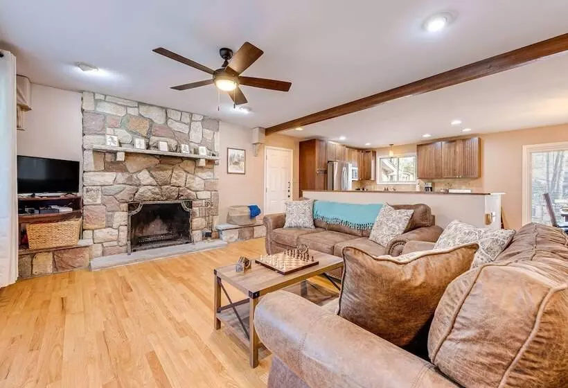 Game Room & Fire Pit: Chic Pocono Pines Home!