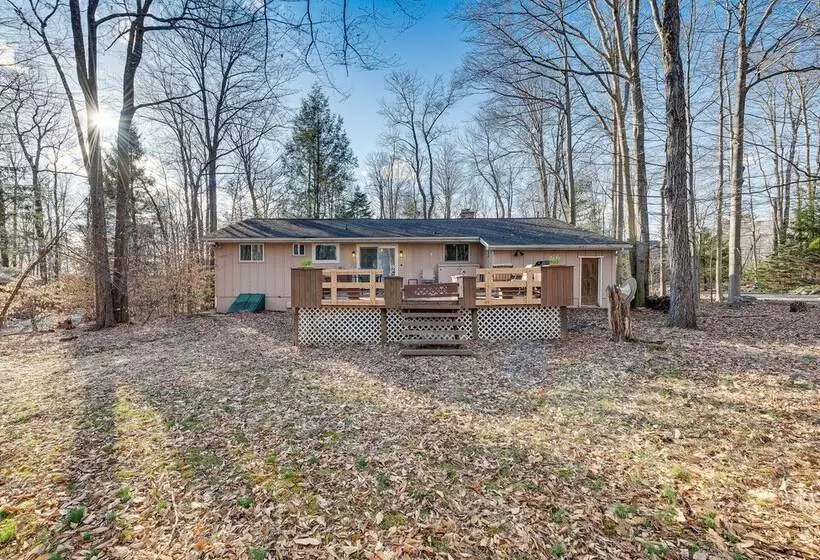 Game Room & Fire Pit: Chic Pocono Pines Home!