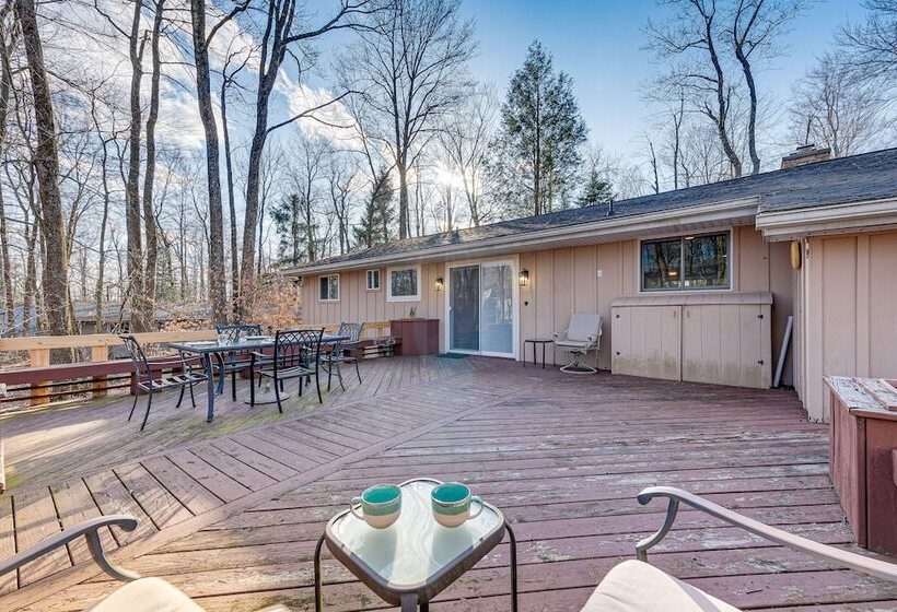 Game Room & Fire Pit: Chic Pocono Pines Home!