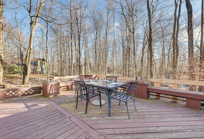 Game Room & Fire Pit: Chic Pocono Pines Home!