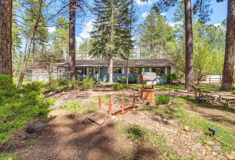 Deck + Pool Table: Pinetop Lakeside Nature Escape
