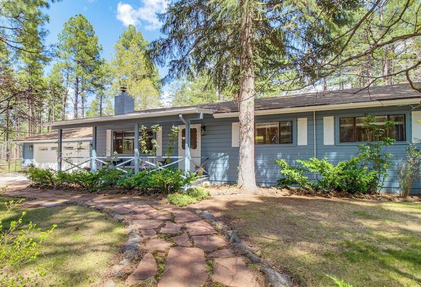 Deck + Pool Table: Pinetop Lakeside Nature Escape