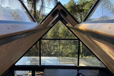 ツーリストアパートメント Toca Do Pica Pau   Tiny House Em Campos Com Lareira E Privacidade!