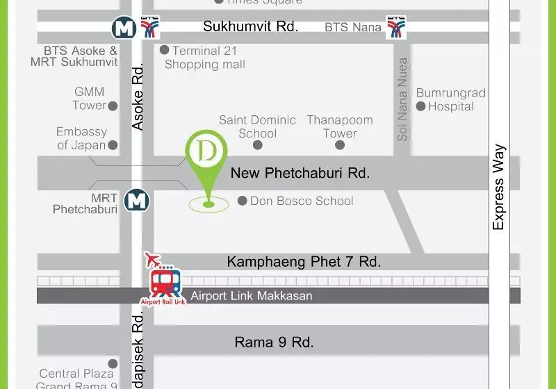 酒店 D Varee Xpress Makkasan Bangkok