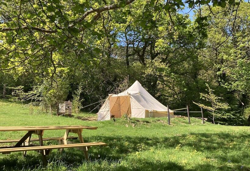 בית מלון כפרי 4 Large Bell Tents & Remote Wood Cabin Sleeps 16