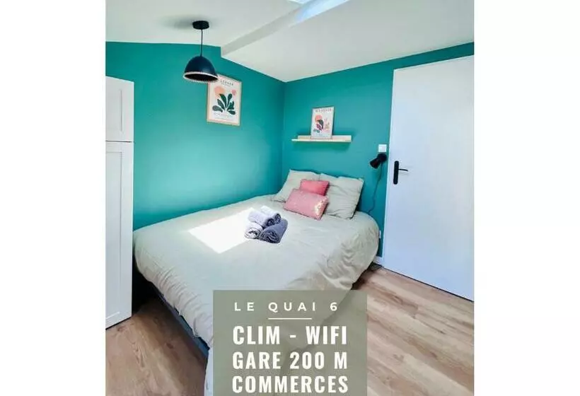 Le Quai 6   Studio Neuf Calme Lumineux   Clim   Wifi   Gare à 200m