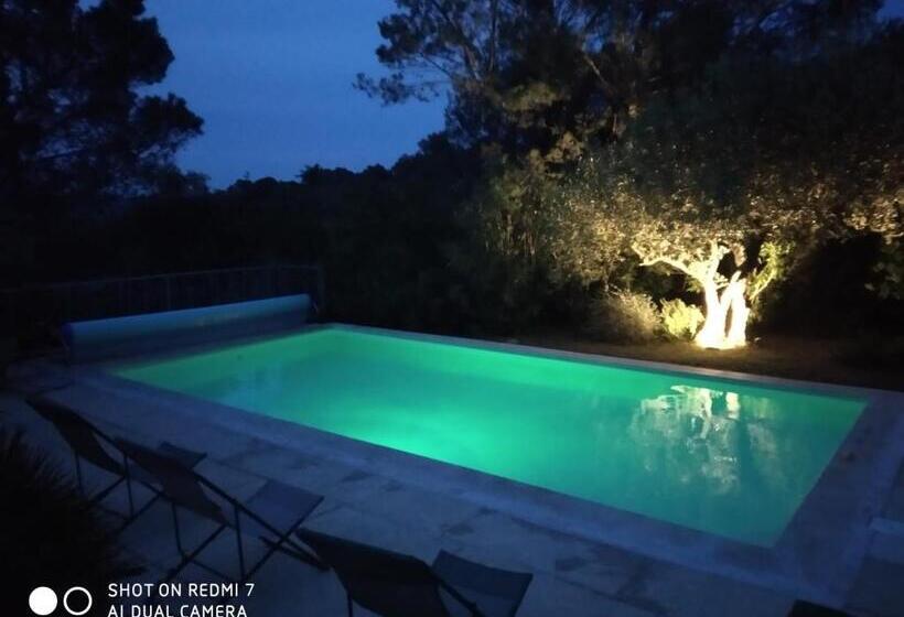 Proche Uzès Petit Gîte Avec Grande Cuisine D été Et Piscine
