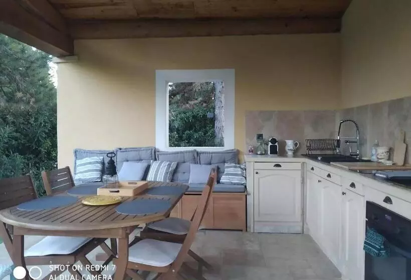 Proche Uzès Petit Gîte Avec Grande Cuisine D été Et Piscine