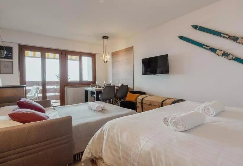 Studio Rénové Avec Vue Imprenable Sur Les Alpes