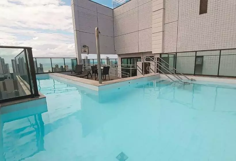 Flat 26º Andar Com Vista Para O Mar  Próximo Ao Shopping E à Praia